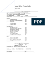 Picture Order Form and Explain