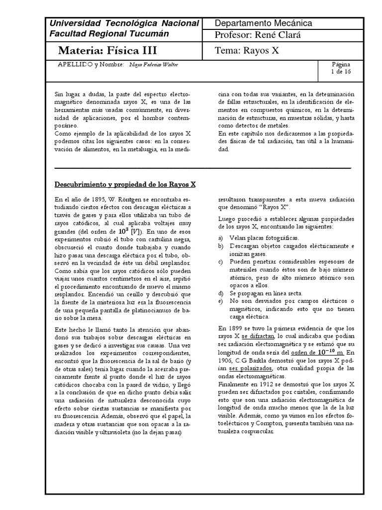 Rayos X | PDF | Rayo X | Electrón