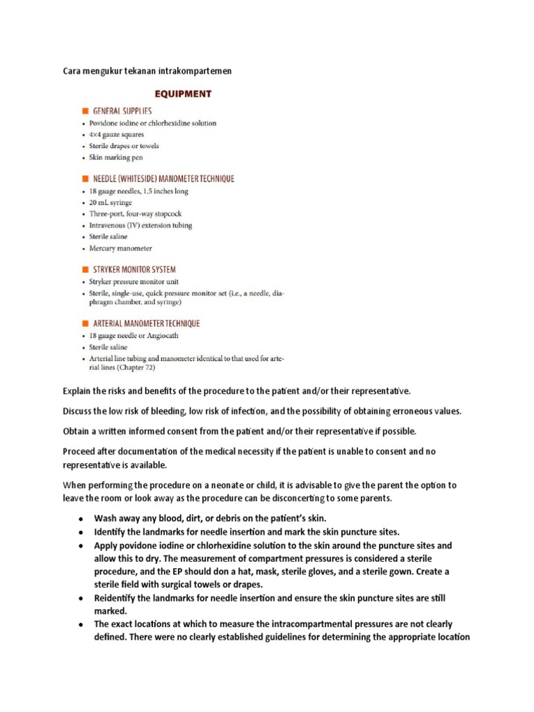 Measuring Intracompartmental Pressure | PDF | Pressure Measurement ...
