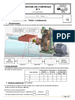 Devoir de Controle N°3: Table Coulissante