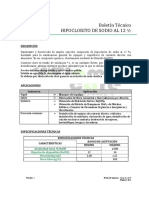 Hipoclorito de Sodio Al 12 - Boletin Tecnico