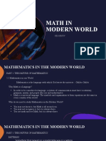 Mathematics in Modern World