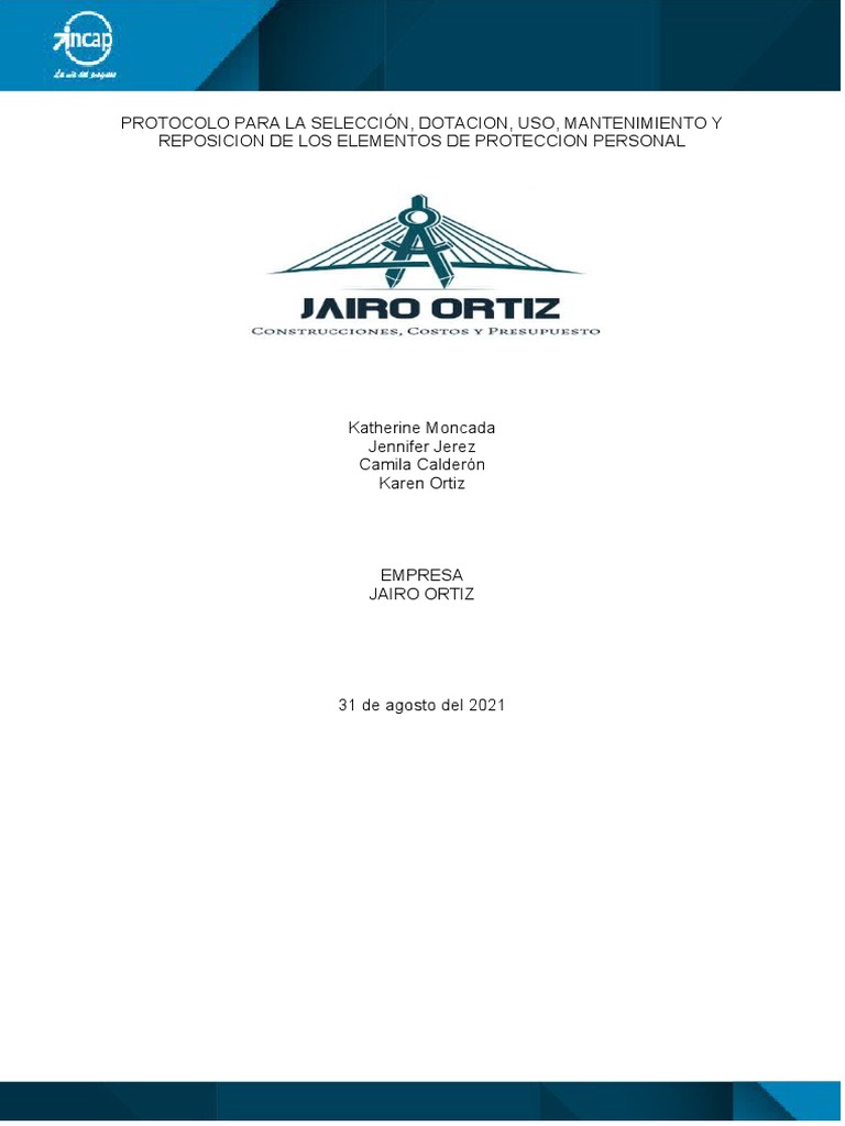 Protocolo Epp PDF Seguridad y salud ocupacional Ciencias de la Salud