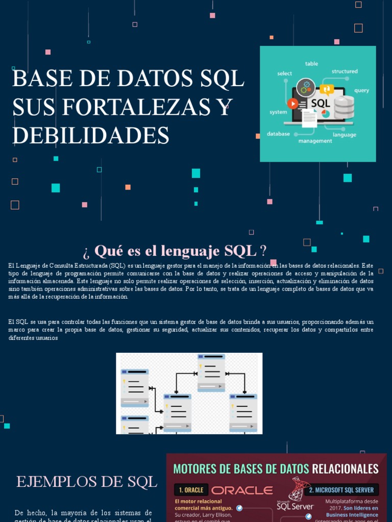 Fortalezas y Debilidades de SQL | PDF | Bases de datos | SQL
