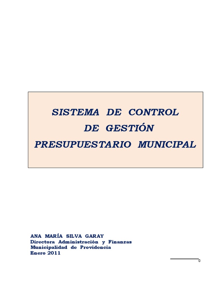 Control de Gestión Presupuestaria Municipal | PDF | Presupuesto ...