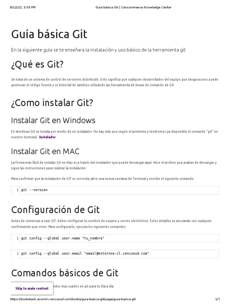 Guía Básica de Comandos Git | PDF | Mac OS | Software