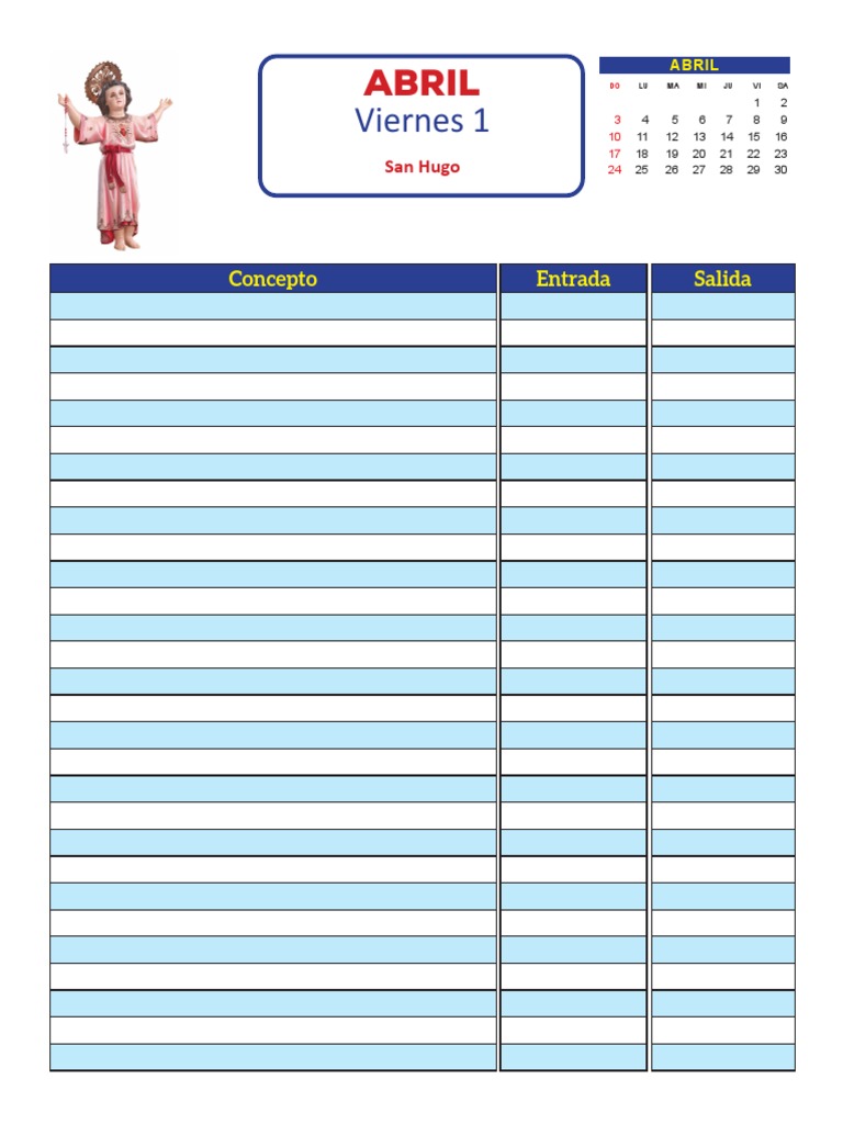 Calendario de Santos de Abril | PDF | Fiestas cristianas y días santos
