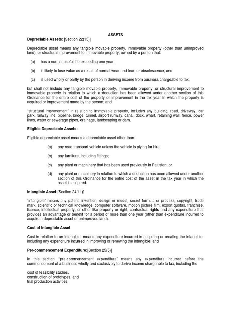 ASSETS | PDF | Depreciation | Tax Deduction