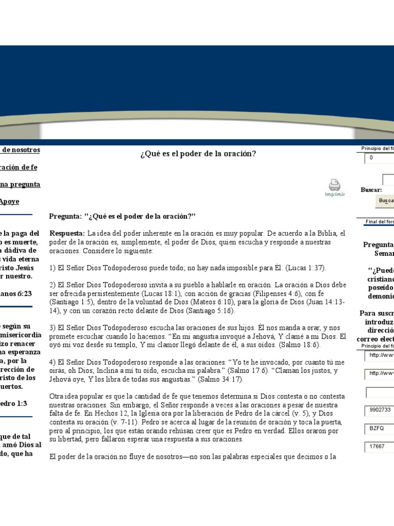 El Poder de La Oracion | PDF | Oración | Salmos