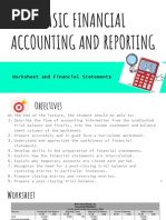 Topic 5. Worksheet and Financial Statements