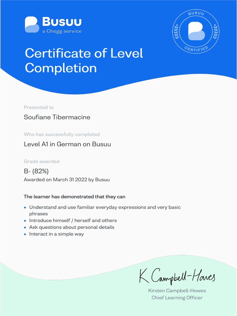 German Certificate A1 PDF