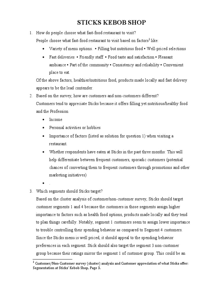 Sdafsadf PDF Market Segmentation Fast Food Restaurants
