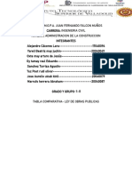 Tabla Comparativa - Leyes de Obras Publicas 5-b