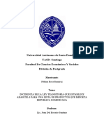 Incidencia de La Ley Transitoria Que Establece Arancel 0 Republica Dominicana