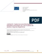 Jubilación, Trastornos Psicofisiológicos y Bienestar Psicológico en Una Muestra de Adultos Mayores Argentinos