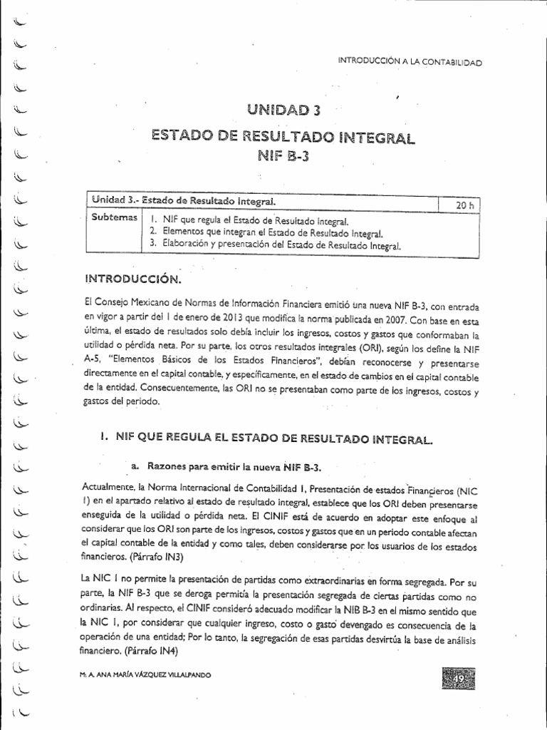 Estado de Resultados Integral NIF B-3 | PDF | Estado financiero ...