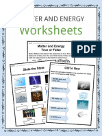 Sample Matter and Energy Worksheets