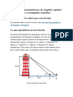 Razones Trigonométricas de Ángulos Agudos en Triángulos Rectángulos Notables