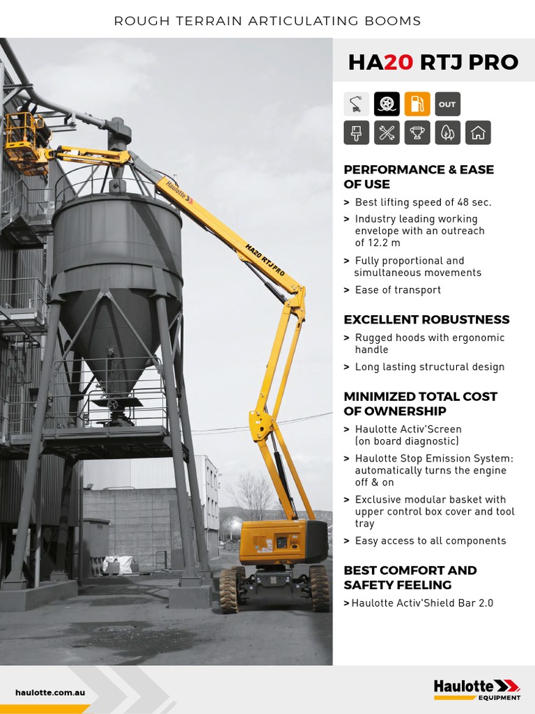 Haulotte HA20 RTJ PRO Brochure | PDF | Motor Vehicle | Vehicles