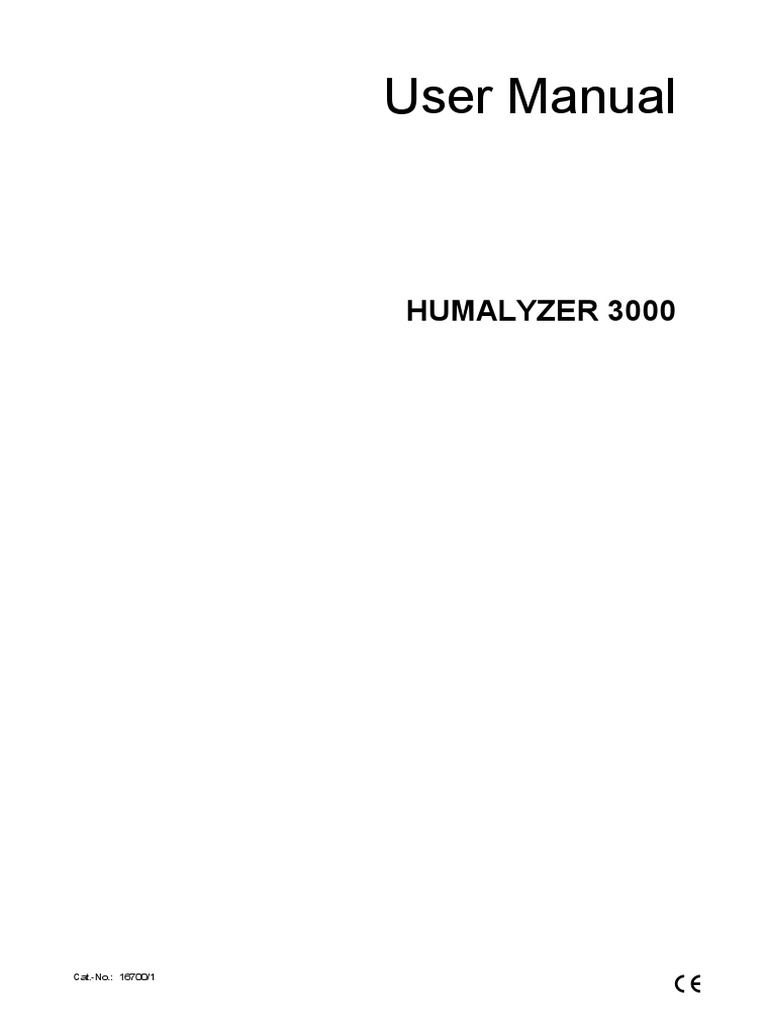 Humalyzer 3000 User Manual | PDF | Power Supply | Optical Filter