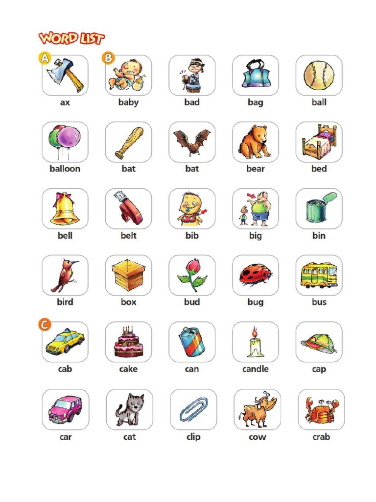 Word List Pre-School | PDF