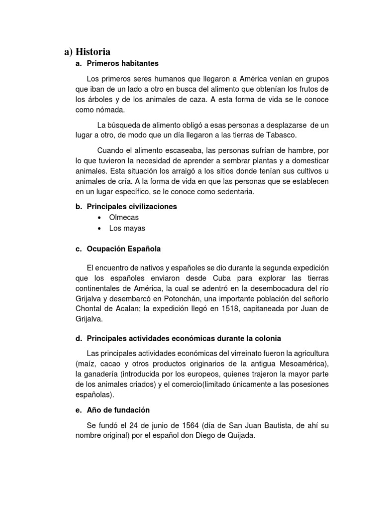Historia y economía de Tabasco | PDF | Ciencias sociales | Historia