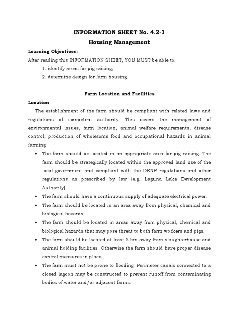 Housing Management PDF Water Drinking Water