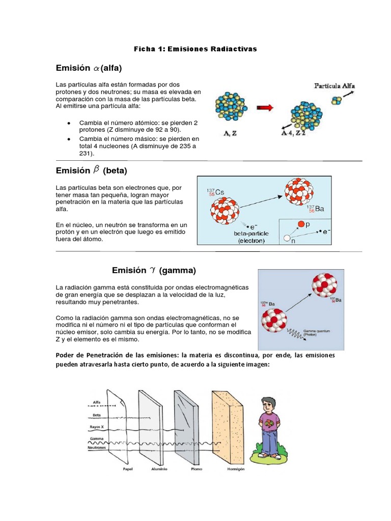 Tipos de Emisiones Radiactivas y sus Características | PDF