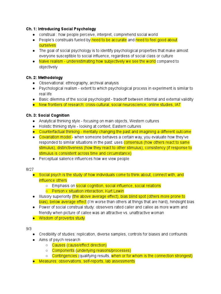 Social Psychology Notes Pdf Attitude Psychology Conformity