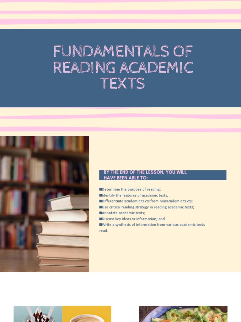 Lesson 1 Fundamentals of Reading Academic Texts PDF Reading