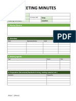 Minutes of Meeting Example