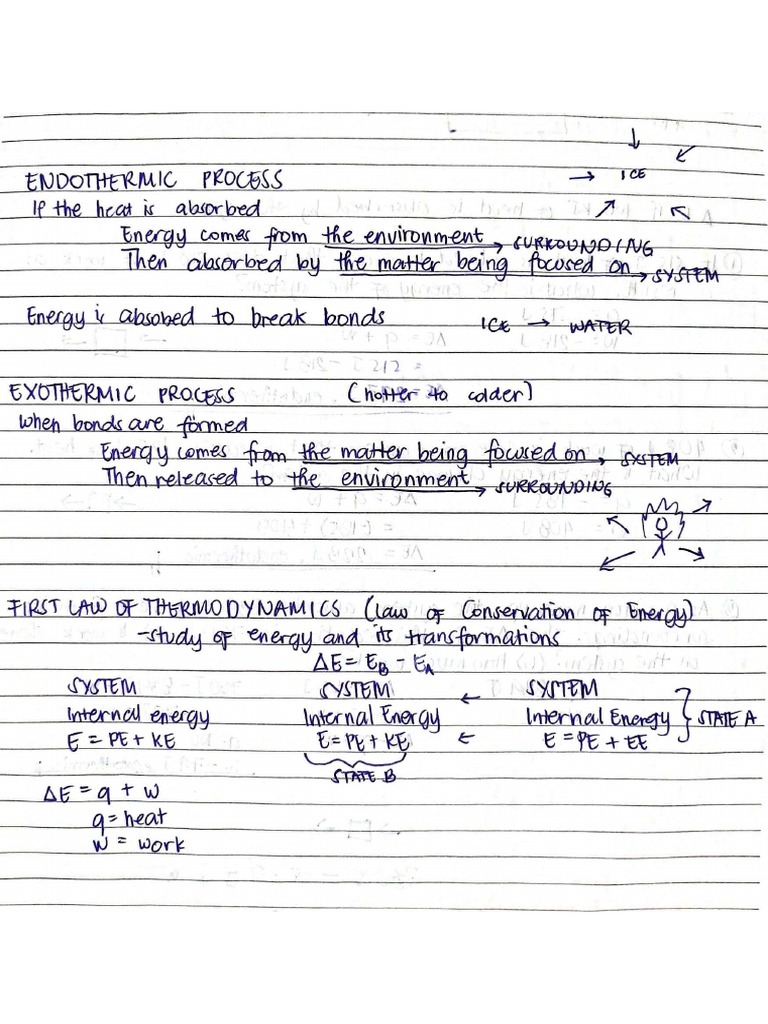 Summary of Endothermic & Exothermic Process Along With Calorimetry PDF