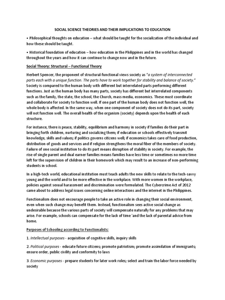 Social Science Theories in Education | PDF | Communication ...