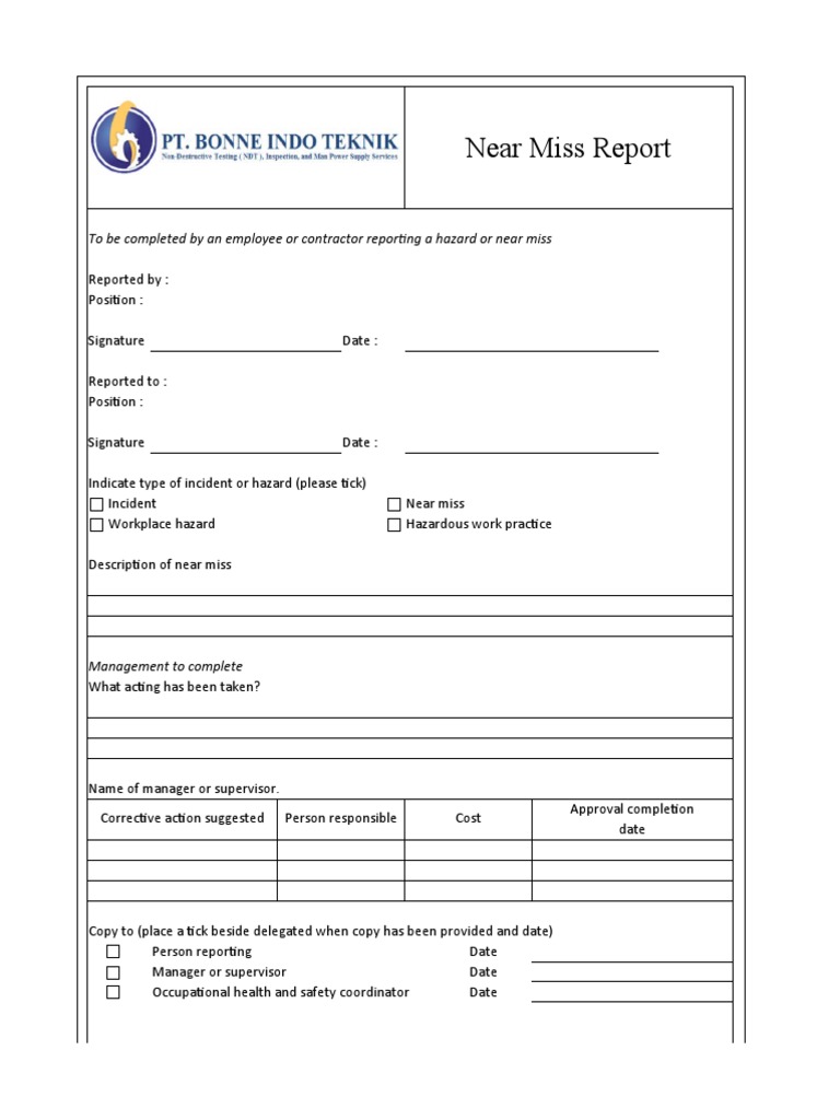 Form Near Miss Hazob Pdf