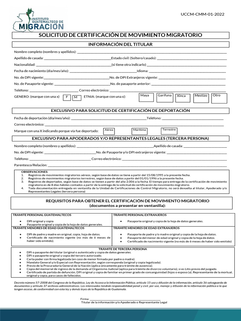 Formulario De Registro Migratorio Colombia