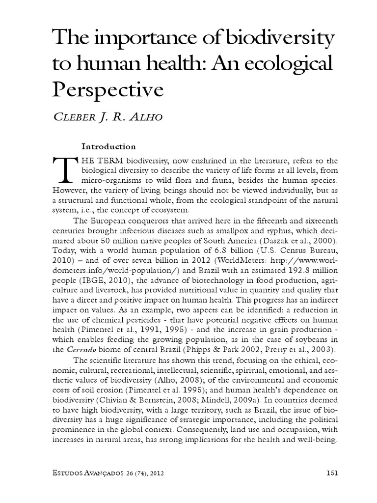 KL1. Biodiv & Humanhealth 3 PDF Biodiversity Ecosystem