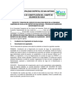 Acta de CONSTITUCIÓN DEL COMITÉ DE USUARIOS DE AGUA - Acobamba