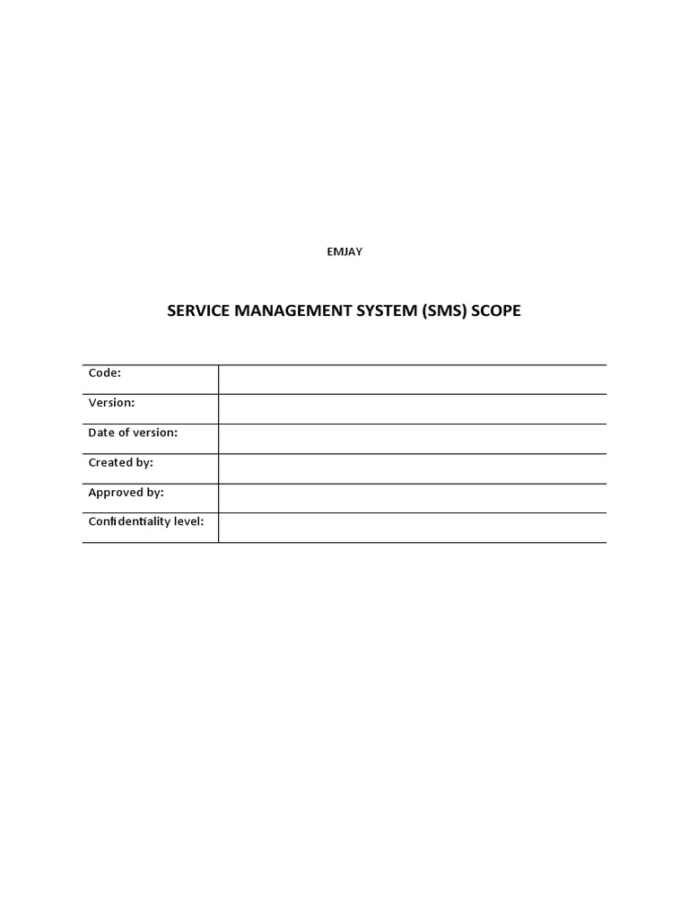 Service Management System Scope Overview | PDF | Information Technology ...