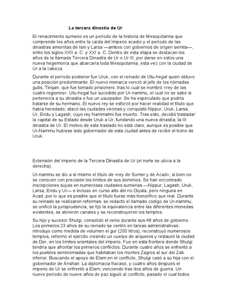 La tercera dinastía de Ur PDF Ur