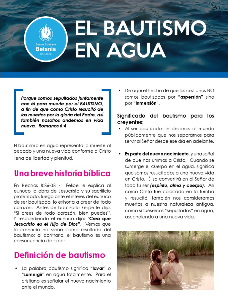 Bautismo en Agua PDF Bautismo Jesús