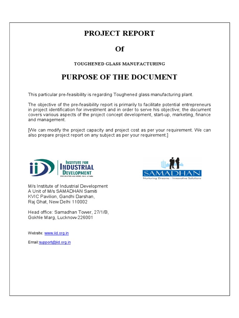 Toughened Glass Project Report | PDF | Materials