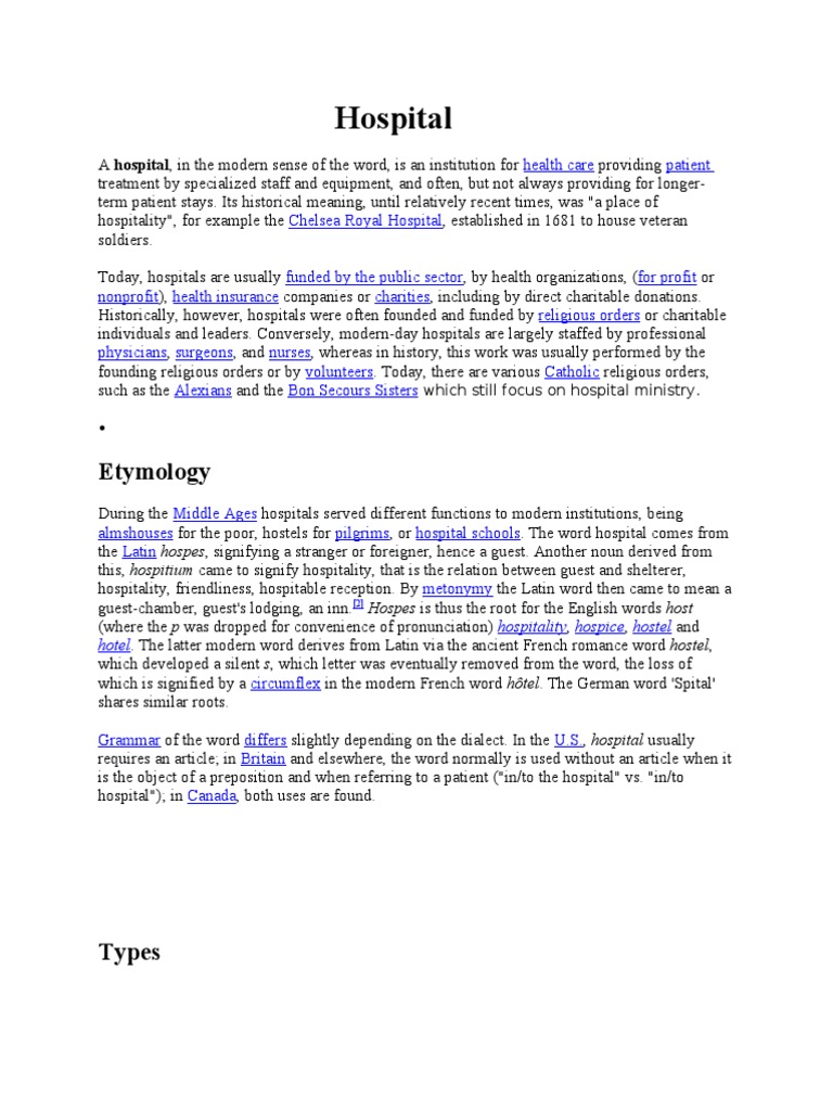 Hospital | PDF | Hospital | Health Sciences