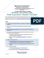 Field Experience Checklist - MS-CMHC MS-MCFC