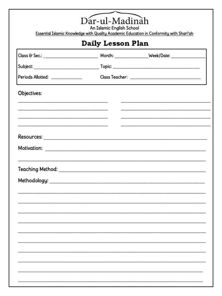 Pre Primary Lesson Plan Final PDF Lesson Plan Learning