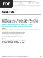 NEET Chemistry Chapter Wise Mock Test - Classification and Periodicity of Elements - CBSE Tuts