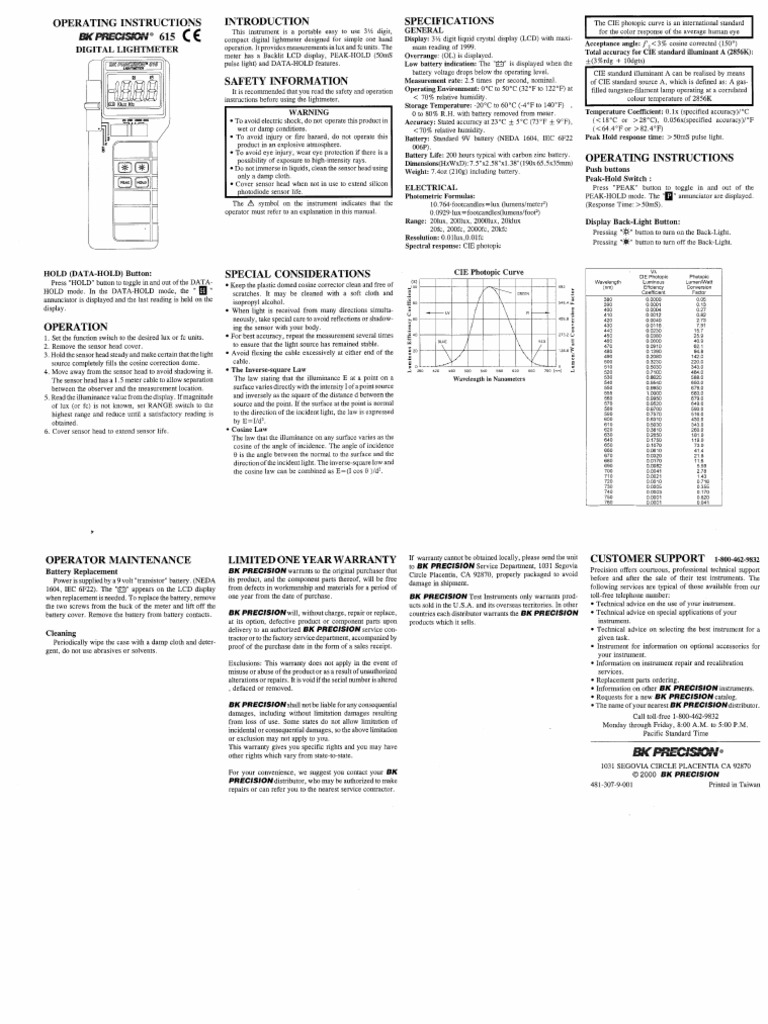 615 Manual | PDF