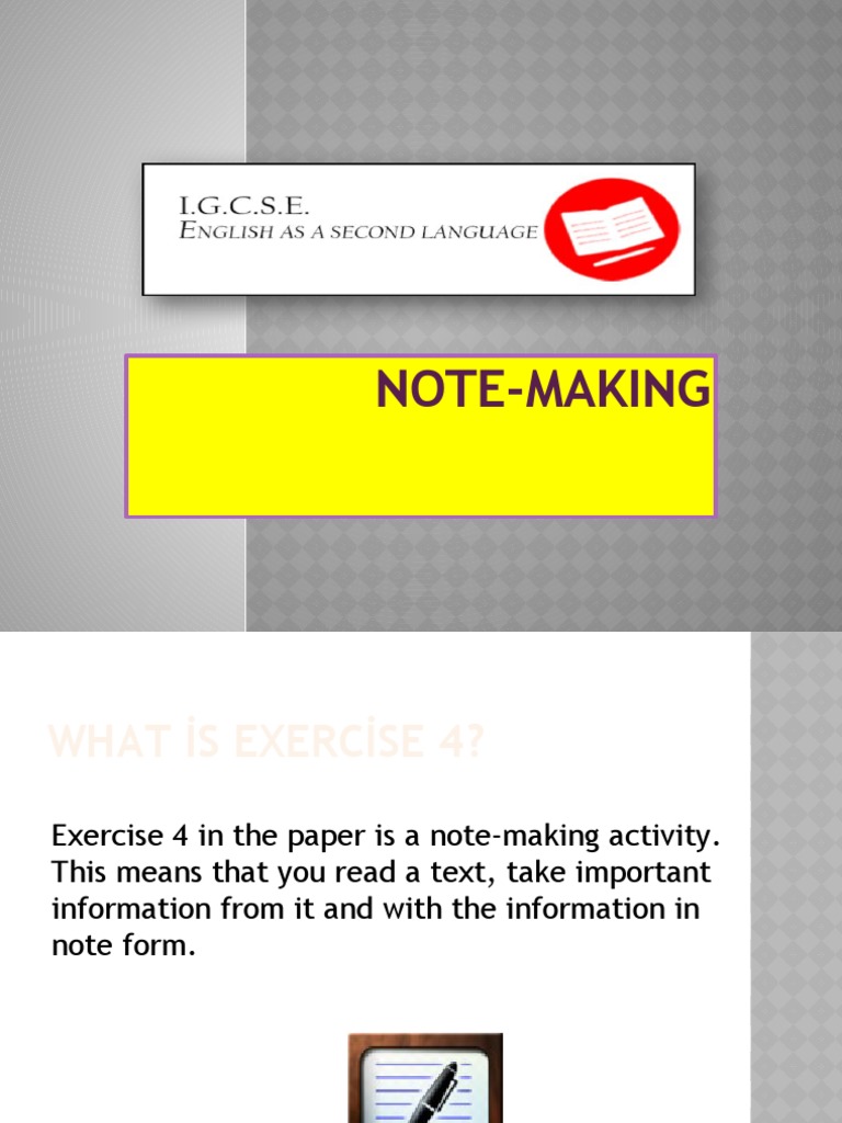Note Making | PDF | Career & Growth | Self-Improvement