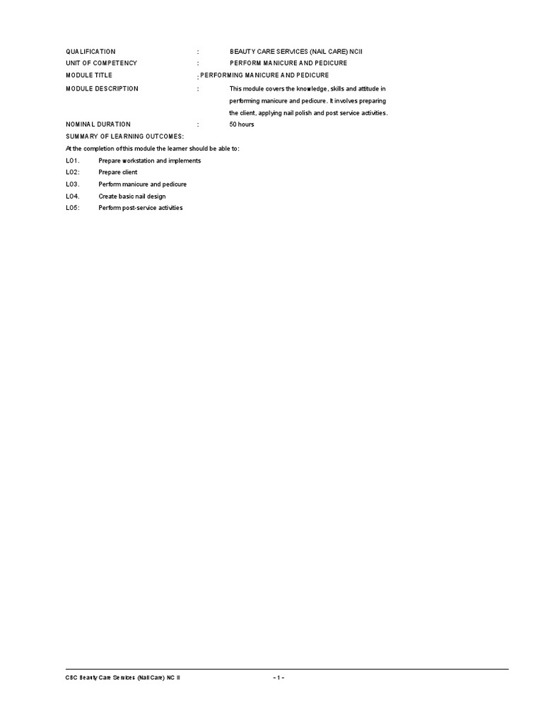 CBCNail Care PDF Nail (Anatomy) Hygiene