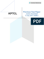 KPTCL Junior Assistant 9 July 2017 Shift 2 (English)