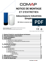 Notice de Montage Et D'Entretien: Adoucisseurs Industriels Simplex